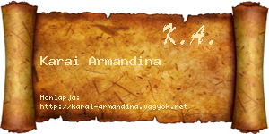 Karai Armandina névjegykártya
